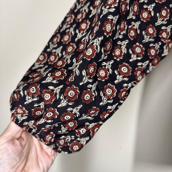 Mod’s Mahal Floral Button Up Shirt Womens Size M Block Print Boho Cotton Prairie - Picture 4 of 7